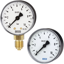 Bourdon tube pressure gauge, copper alloy