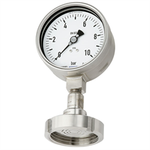 Pressure gauge per EN 837-1 with mounted diaphragm seal